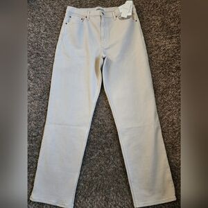 NWT Abercrombie & Fitch Bone Ultra High Rise The 90's Straight Jeans 32 14R